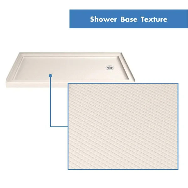 DreamLine DLT-1130602-22 Slimline 30x22D x 60x22W x 2 3/4x22H Right Drain Single Threshold Shower Base in Biscuit