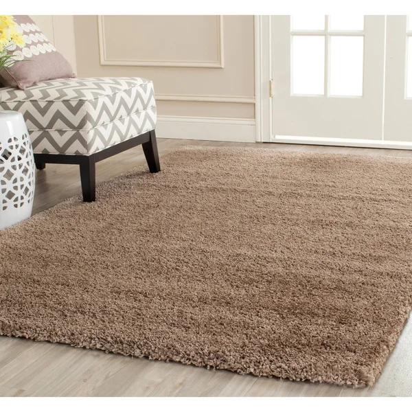 Safavieh Milan Shag Maibritt 2-Inch Thick Rug - 9& x 9& Round - Ivory