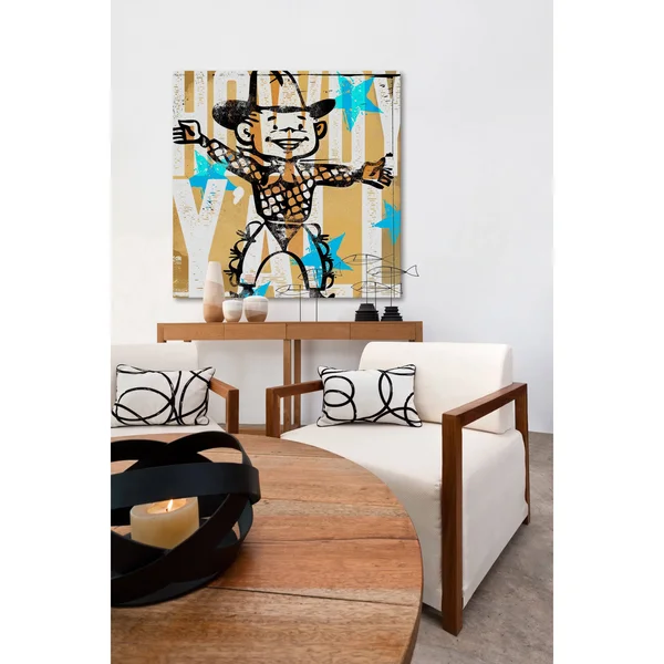 Marmont Hill 'Howdy Yall Boy' by Rick Martin Painting Print on Wrapped Canvas, Yellow
