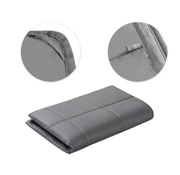 Giantex 15 lbs Weighted Blankets Full /Queen Size 100% Cotton w/ Glass Beads Dark Grey