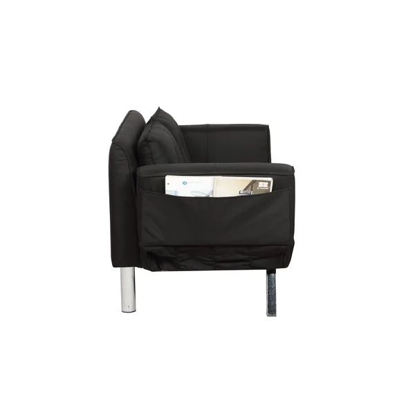 Serta Michigan Convertible Sofa with Adjustable Winged Arms - Black