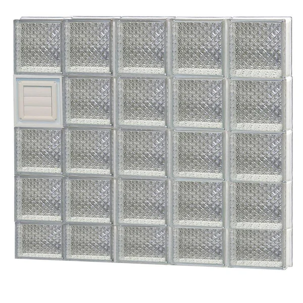 REDI2SET Diamond Pattern Frameless Replacement Glass Block Window (Rough Opening: 40-in x 38-in; Actual: 38.75-in x 36.75-in) D4