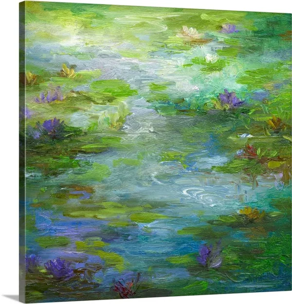 Water Lily Pond 1 - Canvas Wall Art, 20x20, Great Big Canvas