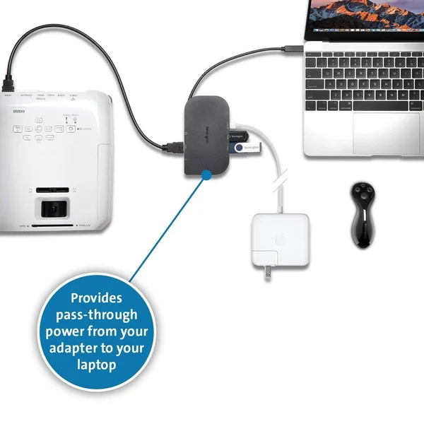 Kensington SD1600P USB-C Mobile 4K Dock with Pass-Through Charging - Dock