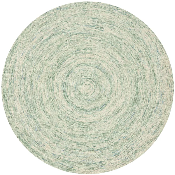 Safavieh 6& x 6& Round Ikat IKT635A Ivory - Blue Rug