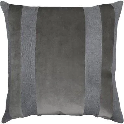 Pollack Pillow Cover & Insert Square Feathers Graphite Gray 12x22 x 24x22