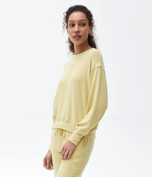 Michael Stars Gigi Crew Neck Top Pullover in Pink - Size XL