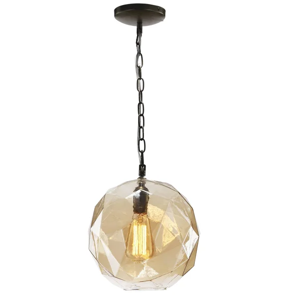 Faceted Glass Pendant Light 10x22x12.5x22