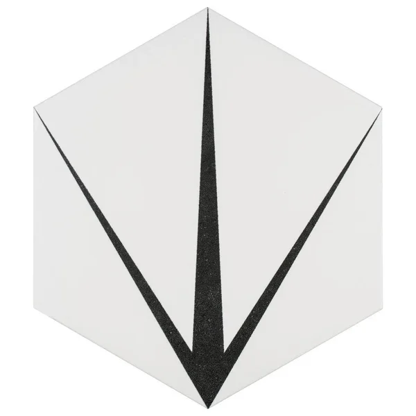 Merola Tile Trident Hex Blanco Encaustic 8-5/8 in. x 9-7/8 in. Porcelain Floor and Wall Tile (11.56 Sq. ft. - Case), White and B