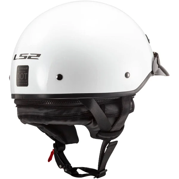 LS2 Helmets Bagger Motorcycle Half Helmet (Gloss Pearl White - Medium)