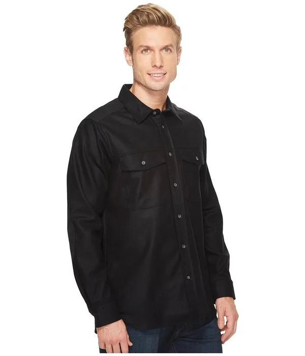 Fjallraven - Men's Ovik Re-Wool Long Sleeve Shirt, Black, S
