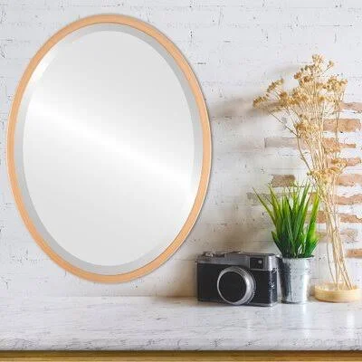 Javion Framed Oval Mirror - Rubbed Black Ivy Bronx Finish: Gold Paint - Size: 23.12x22 H x 29.12x22 W