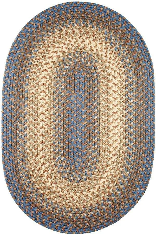 American Classics 3&0x22 x 5&0x22 Oval Blue Lake Small Exeter Braided Area Rug