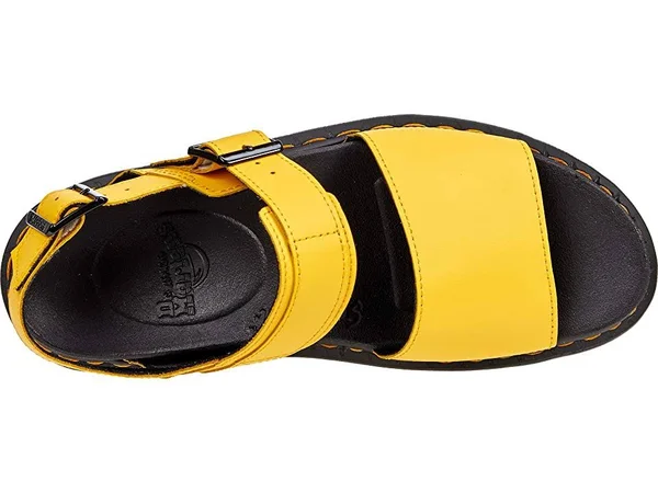 Dr. Martens - Voss Women's Leather Strap Sandals in DMS Yellow, Size 5
