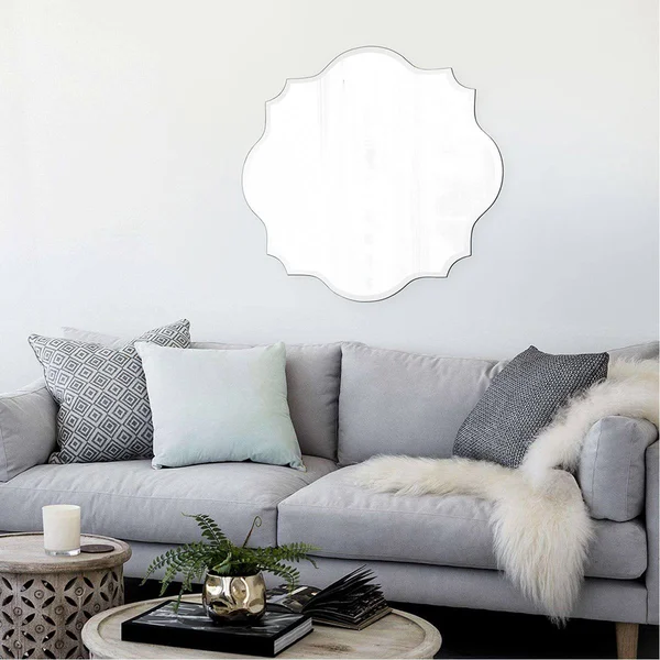 Howard Elliott Square Scalloped Frameless Mirror