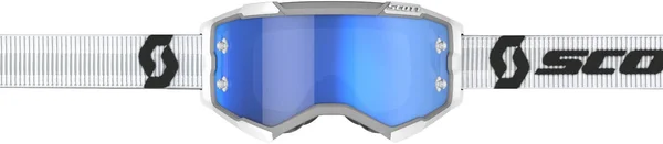 Scott Fury Chrome White/Blue Motocross Goggles, White-Blue