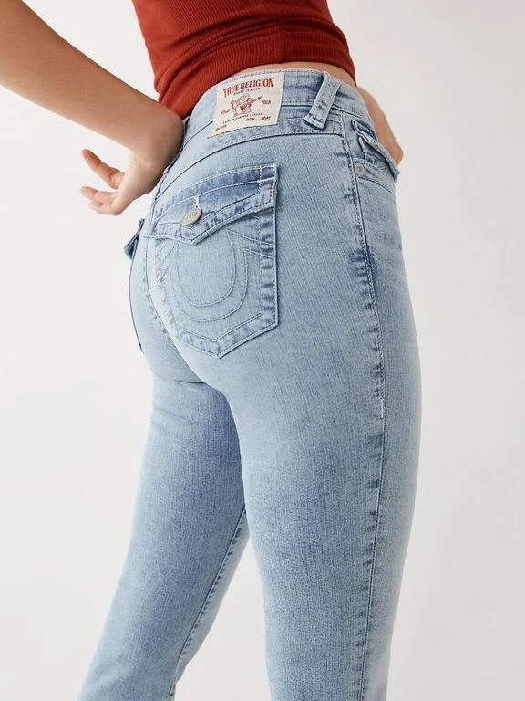 True Religion Women's Jennie Mid Rise Capri - Light Vintage, 28