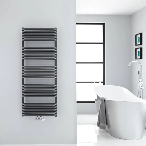 Hudson Reed Arch - Hydronic Towel Warmer - 50x22 x 20x22 - Modern European Design - Anthracite