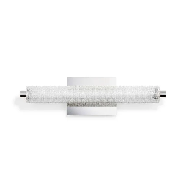 Ronan 20x22 LED, Dimmable, Vanity Light, 3000K Warm White, Chrome, Crystal-Like Textured Glass, Contemporary Transitional, Verti
