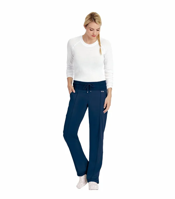 Grey&s Anatomy Women's 4 Pocket Yoga Knit Drawstring Scrub Pants - Indigo (4XL)