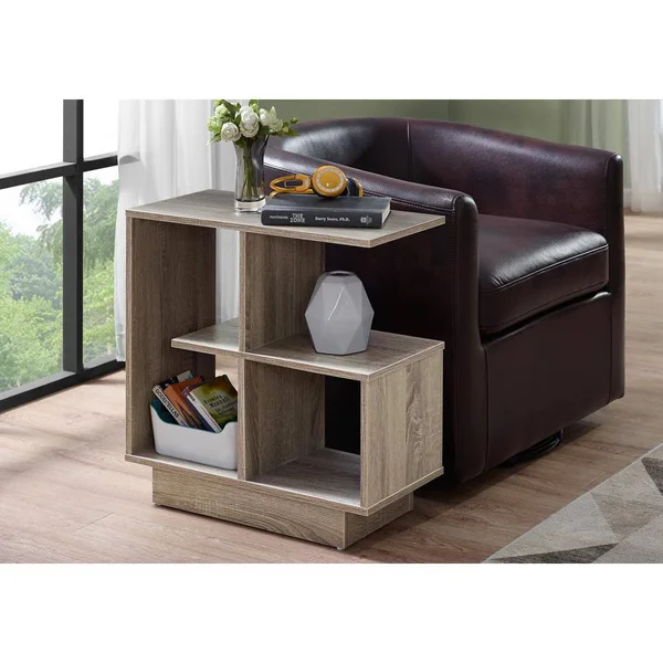 Monarch Specialties Taupe End Table, Dark Taupe