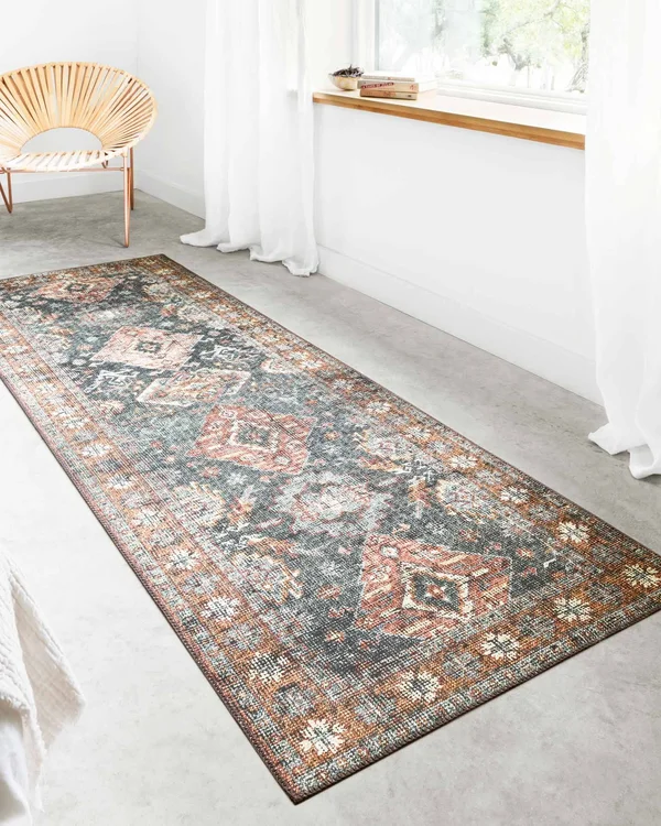 Loloi II Rugs 2&6x22 x 10&0x22 Sea/Rust Skye Printed SKY-10 Runner Area Rug