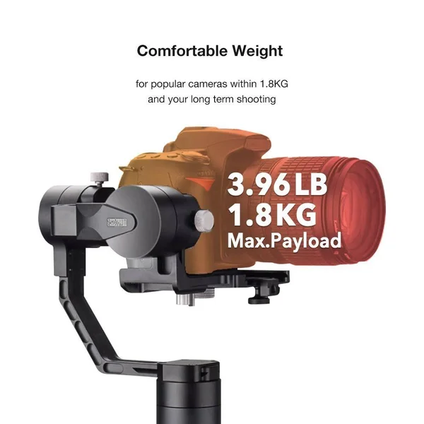 Zhiyun Crane (V2) 3-Axis Handheld Gimbal Stabilizer for Mirrorless Camera and Dslr Up to 3.96lb, I. E. Canon M, Nikon J, Sony A7