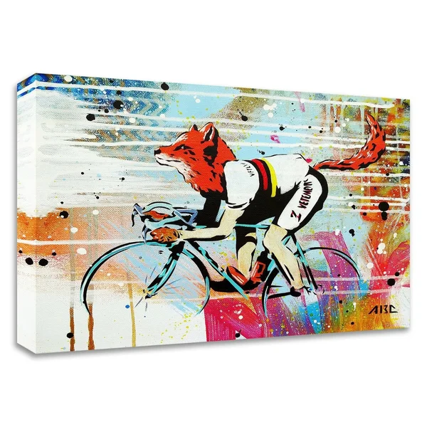 Tangletown Fine Art 13x22 x 16x22 Le Fox by AbcArtAttack Print on Canvas