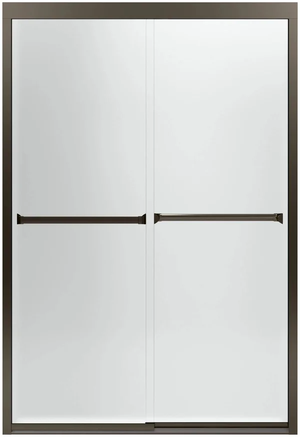 Sterling 581075-48adr-g03 Meritor Frameless Sliding Shower Door with Frosted Glass Pattern, 47-5/8 x 69-11/16-Inch, Anodized Dee