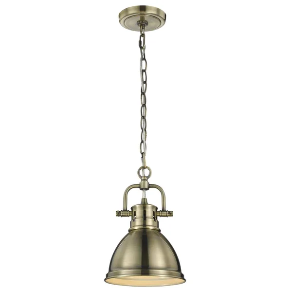Golden Duncan Mini Pendant with Chain - Aged Brass - 3602-M1L AB-AB