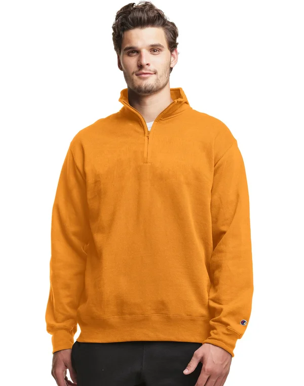 Champion Athletics Powerblend Fleece 1/4 Zip Pullover - Orange