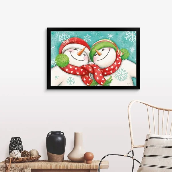 Let It Snow II Eyes Open - Black Framed Wall Art, 36x24, Great Big Canvas