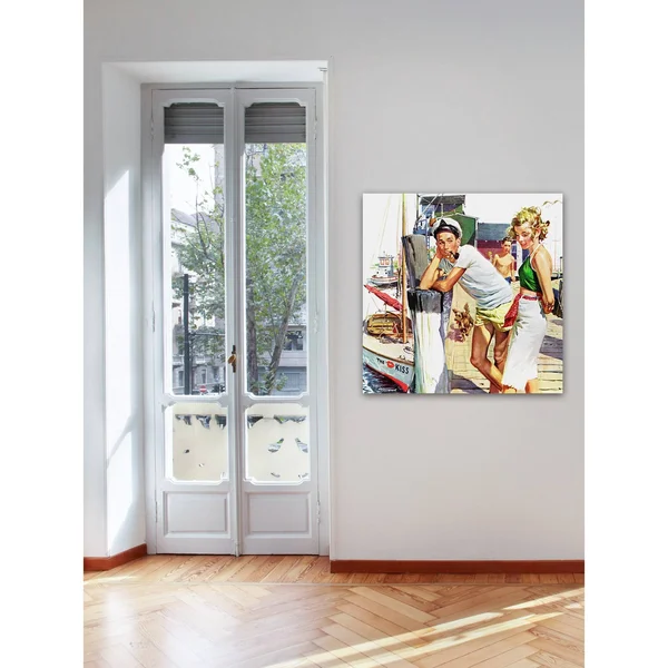 Marmont Hill - Checking Her Out Painting Print on Wrapped Canvas - 40x22 x 40x22