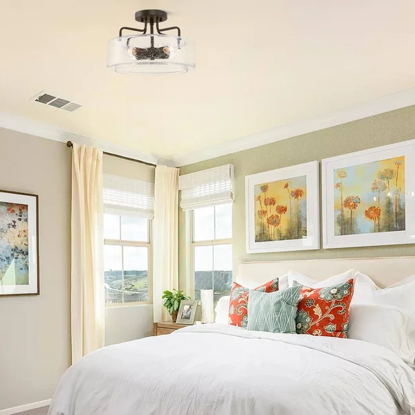 Mid-Century Modern 4-Light Semi-Flush Mount Ceiling Lights - W12x22x H8x22
