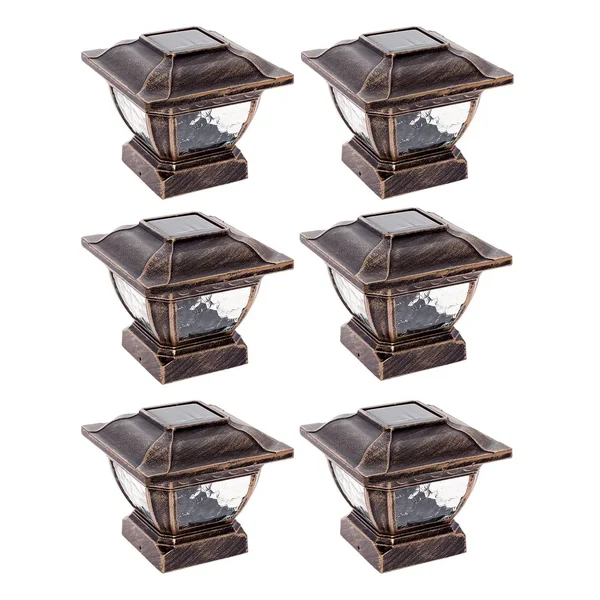 Paradise Gl28998bz Solar Cast Aluminum LED Post Cap Light (Bronze, 6 Pack), 5.98" x 5.98" x 5.31"
