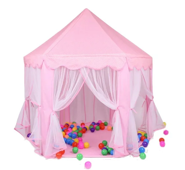 BESUNTEK Children Play Tent - Pop Up Princess Castle Playhouse for Boys - Girls, Toddlers, Indoor Outdoor Use Princess Tent, Pink