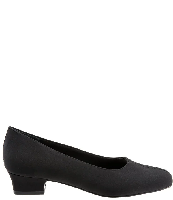 Trotters Doris Pumps, Women's, Black Micro, Size: 8