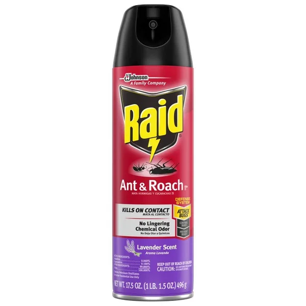 Raid Ant and Roach Killer, 17.5 oz Aerosol, Lavendar, 12/Carton 660549