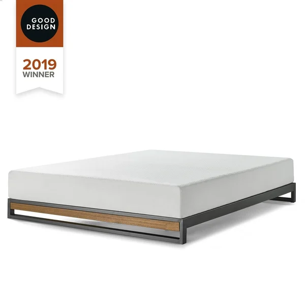 Priage by Zinus Good Design Winner 6 inch Brown Metal and Wood Platforma Bed - King