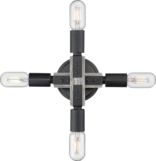 Golden Lighting 7808-FM Blk Lowell Flush Mount Matte Black