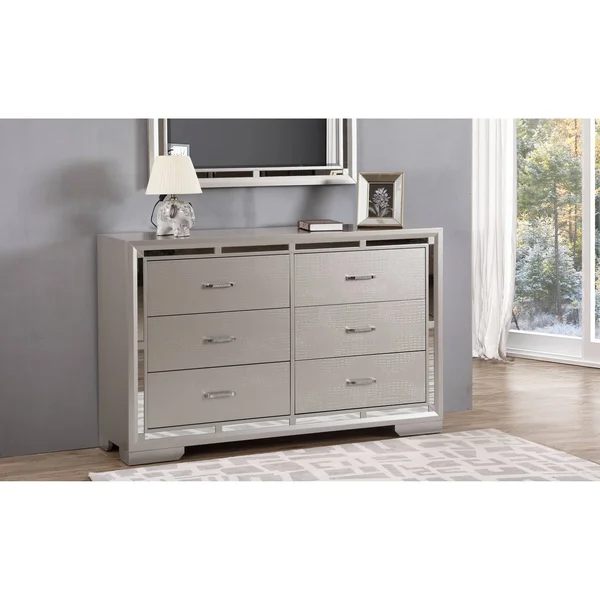 Glory Furniture Alana Silver Champagne Dresser