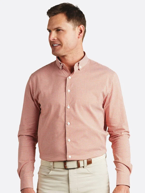 Tasc Performance Commuter Button Down Shirt for Men in Ochre White.Size XL