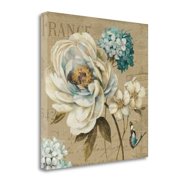 Tangletown Fine Art Marche De Fleurs Blue III by Lisa Audit Giclee Print on Gallery Wrap Canvas - 20x22 x 20x22 - Multi