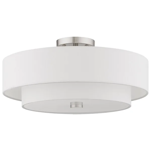 Livex Lighting Claremont 4 Light Ceiling Mount Brushed Nickel 51045-91