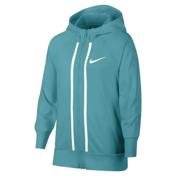 Nike Girls& Sportswear Jersey Full-Zip Hoodie, XS, Blue