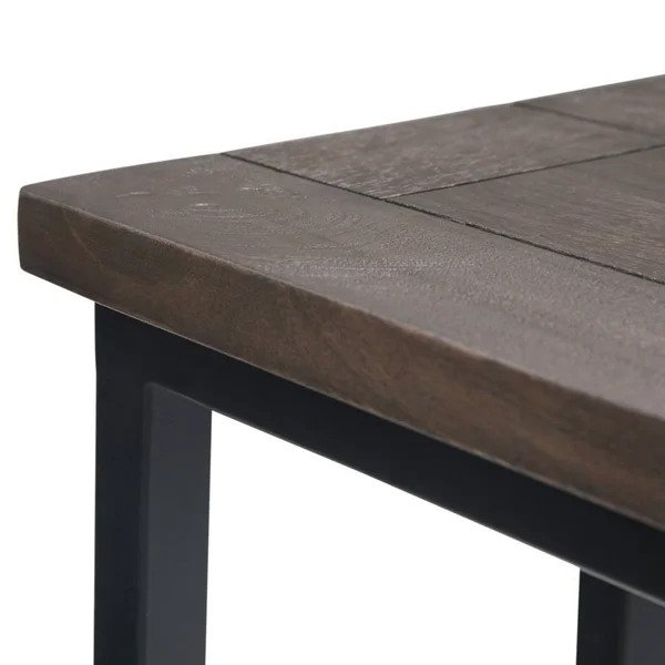 18x22 Rhonda Solid Mango Wood C Side Table Walnut Brown - Wyndenhall