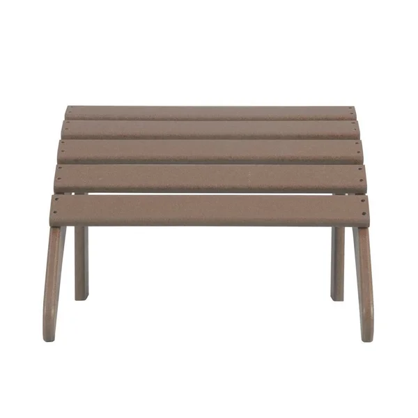 Outdoor Patio Folding Adirondack Ottoman, Weathered Wood