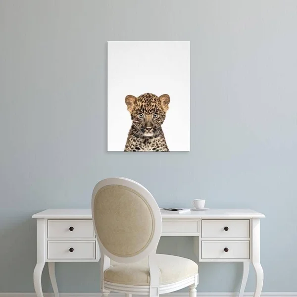 Easy Art Prints Tai Prints's 'Leopard' Premium Canvas Art - 32 x 24 - Brazilian Barnwood Frame