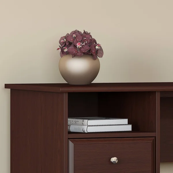 Bush Furniture Cabot 72w L Shaped Computer Desk with Drawers in Harvest Cherry