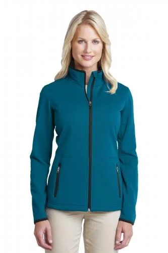 12 Customized Port Authority L222 Ladies Pique Fleece Jacket - Blue Glacier - 2XL